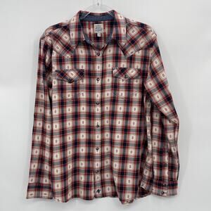 New MOONSHINE SPIRIT Mens Apache Dobby Plaid Shirt Size S Long Sleeve Western